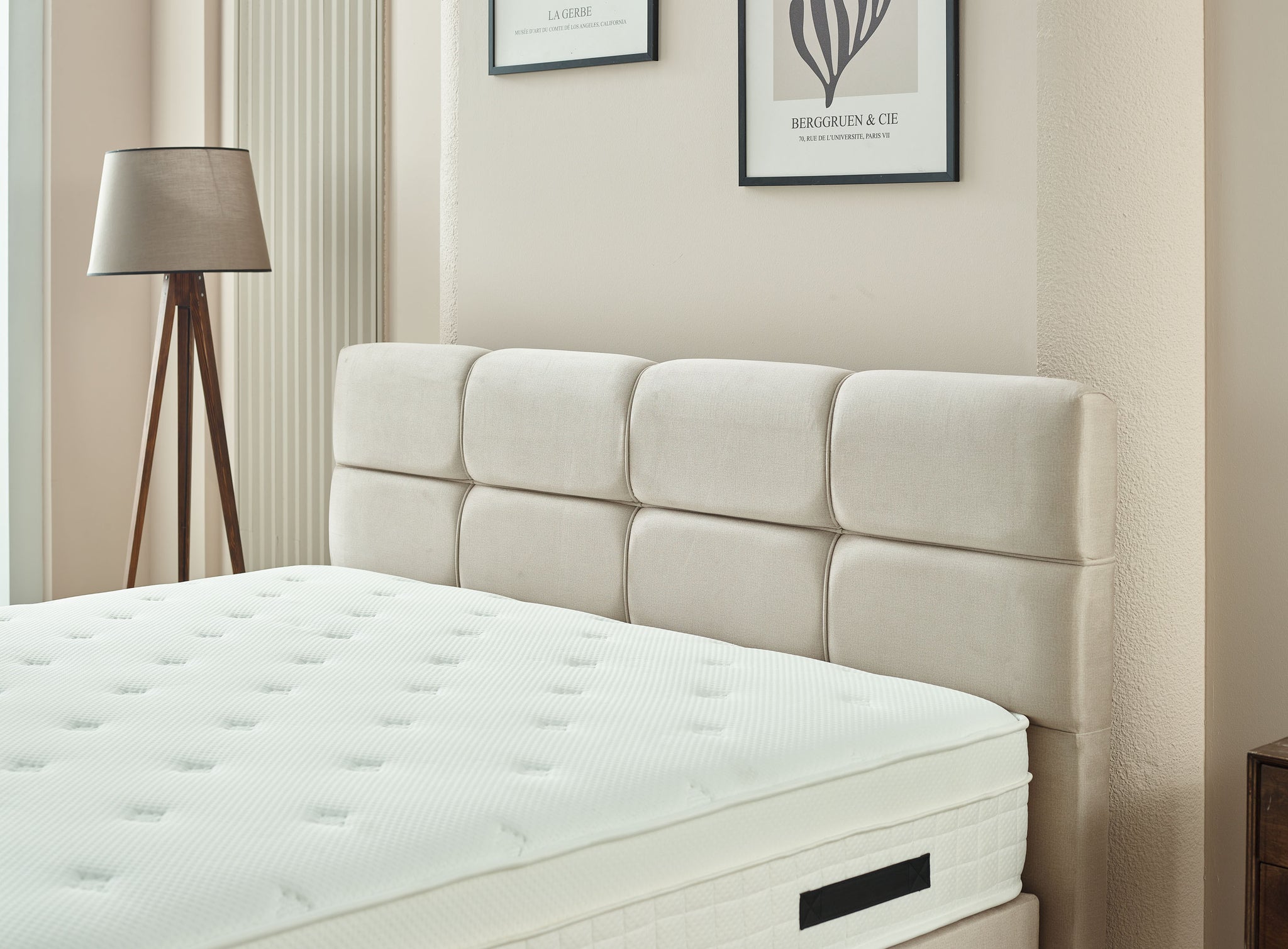 Boxspring Vida Fluweel Beige 180x200