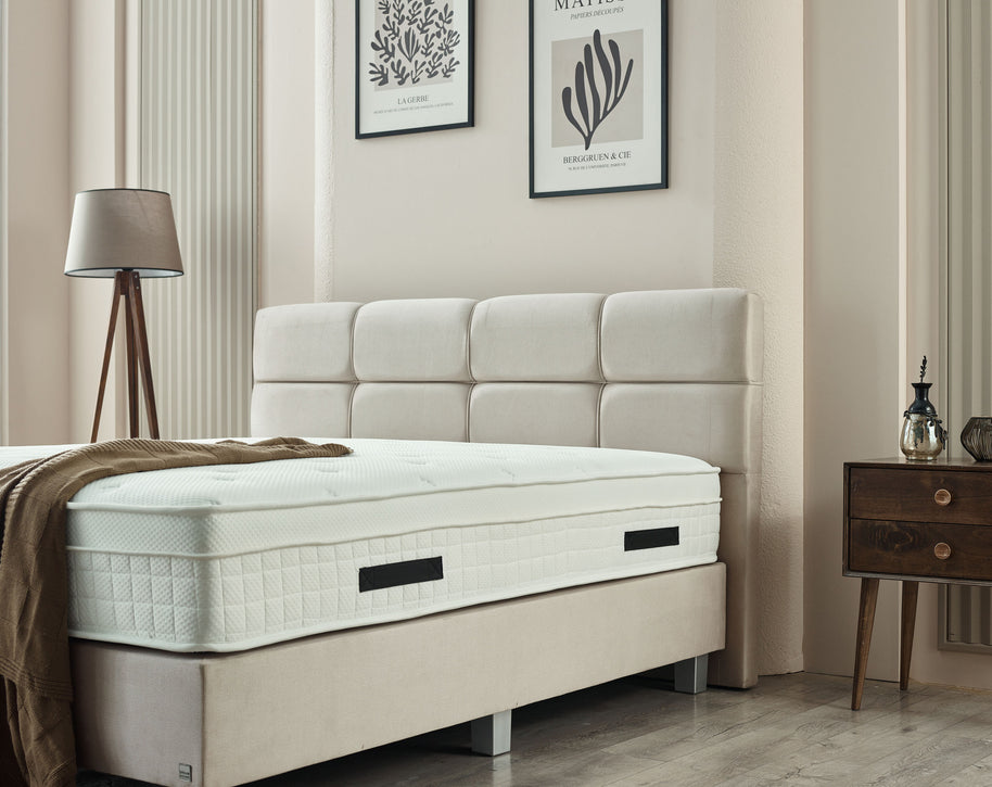 Boxspring Vida Fluweel Beige 180x200