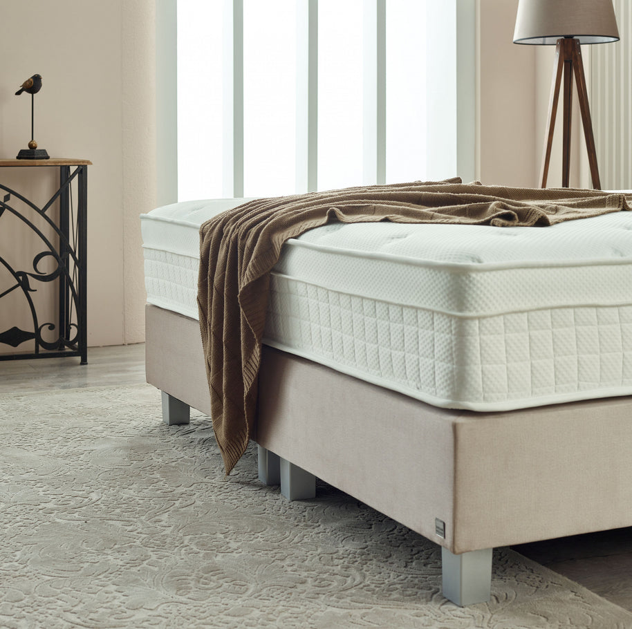 Boxspring Vida Fluweel Beige 180x200