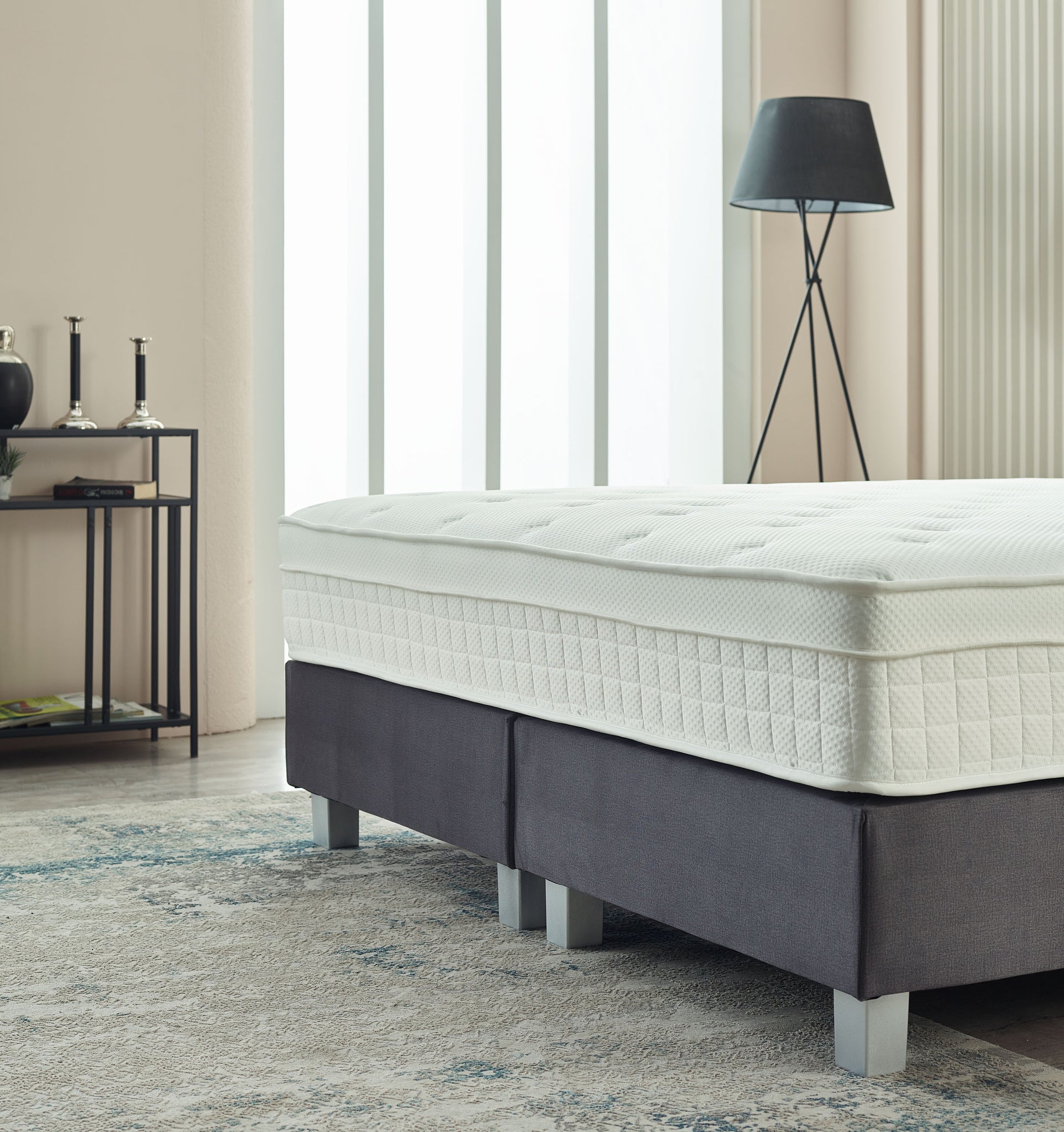 Boxspring Vida Fluweel Antraciet 140x200
