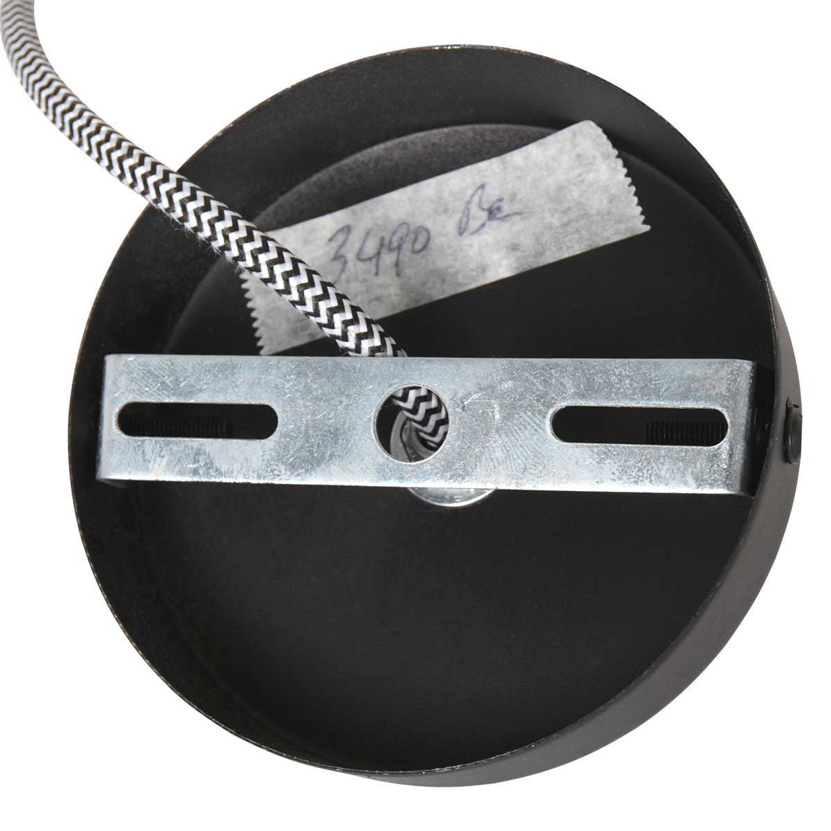 Zwart met blankhouten hanglamp Maze 3490BE rond 46 cm