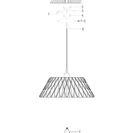 Zwart met blankhouten hanglamp Maze 3490BE rond 46 cm