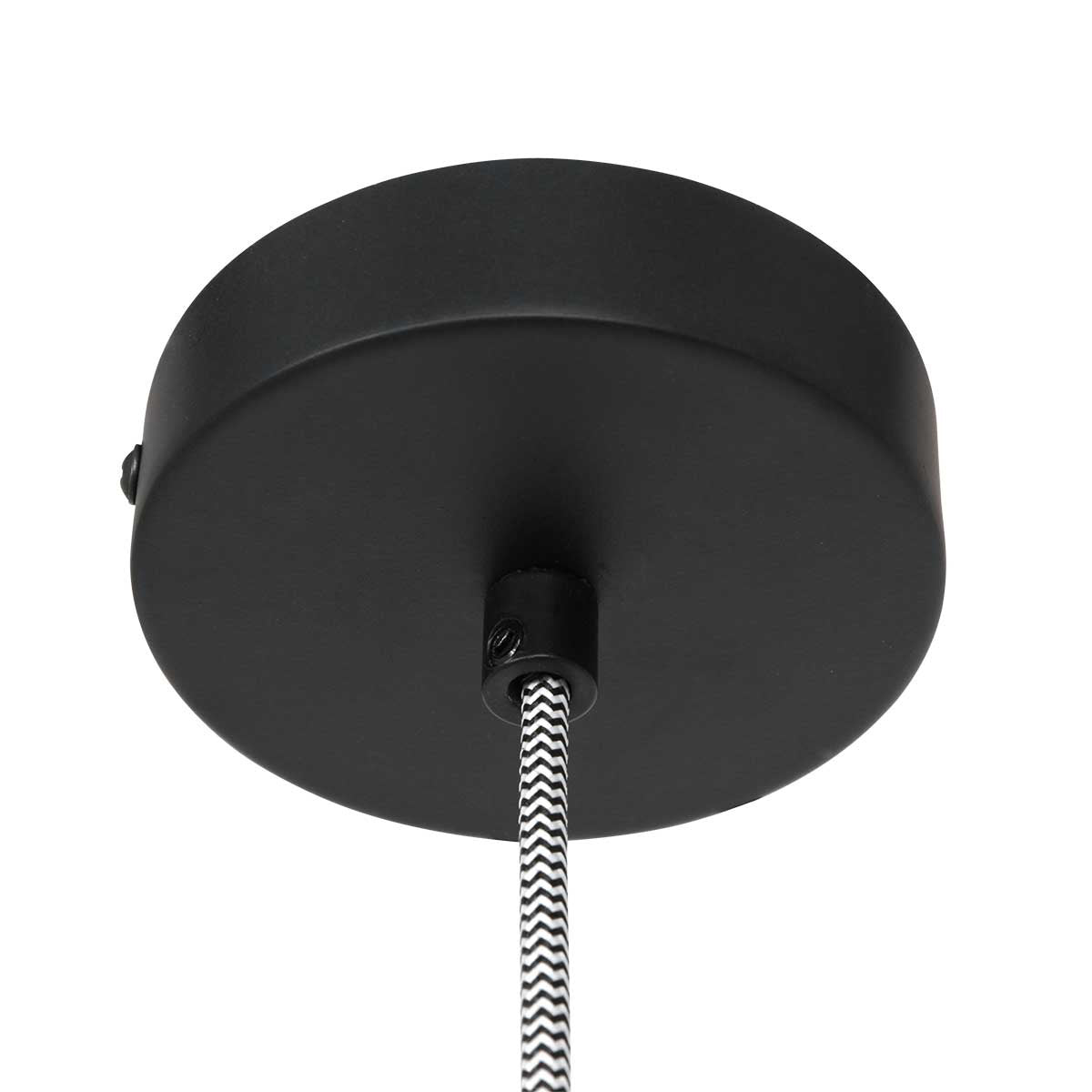 Zwart met blankhouten hanglamp Maze 3490BE rond 46 cm