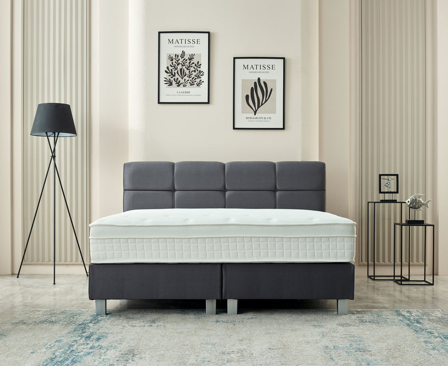Boxspring Vida Fluweel Antraciet 180x200
