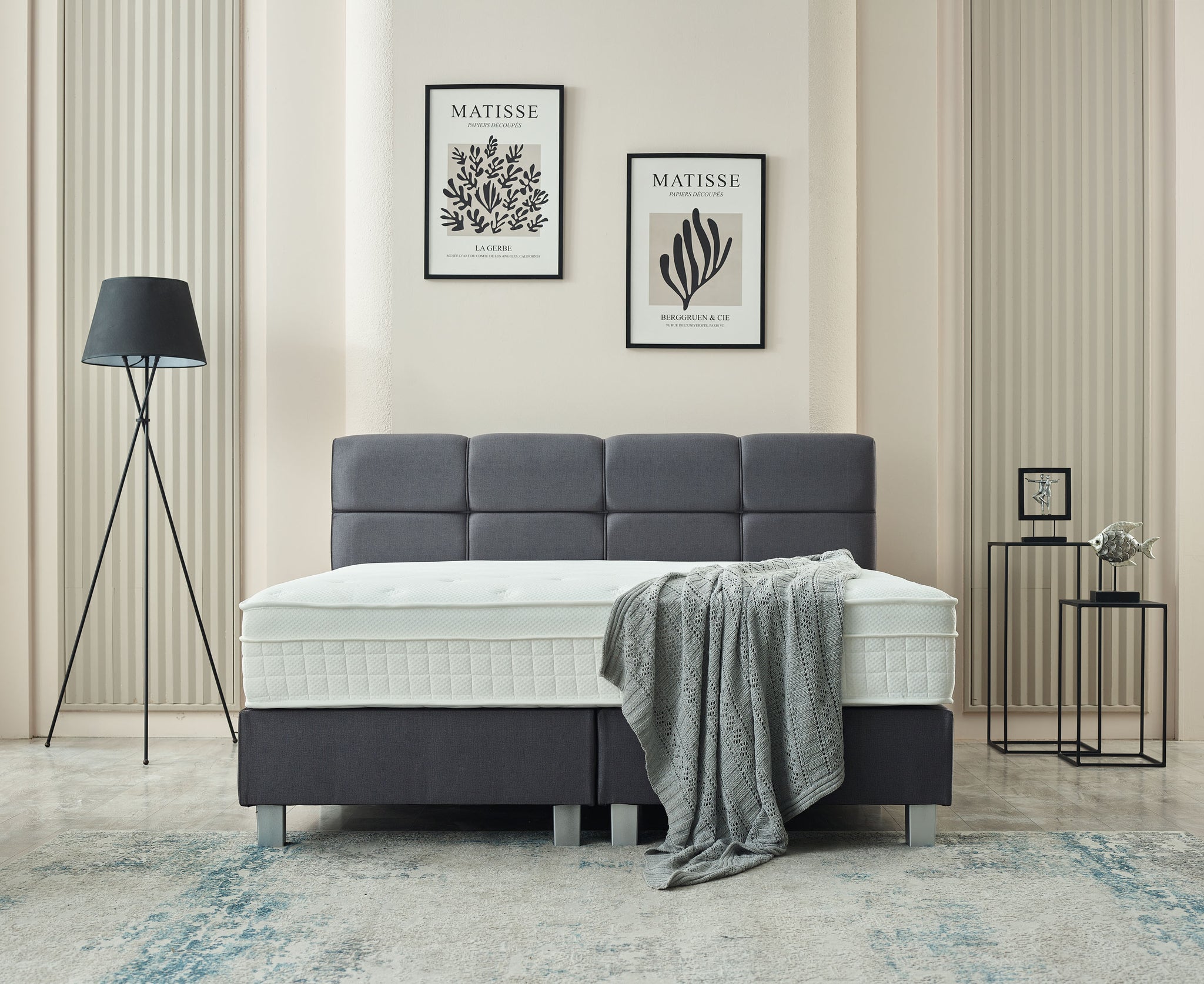 Boxspring Vida Fluweel Antraciet 180x200