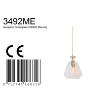 Hanglamp Grazio Glas 3492ME Messing met E14-fitting