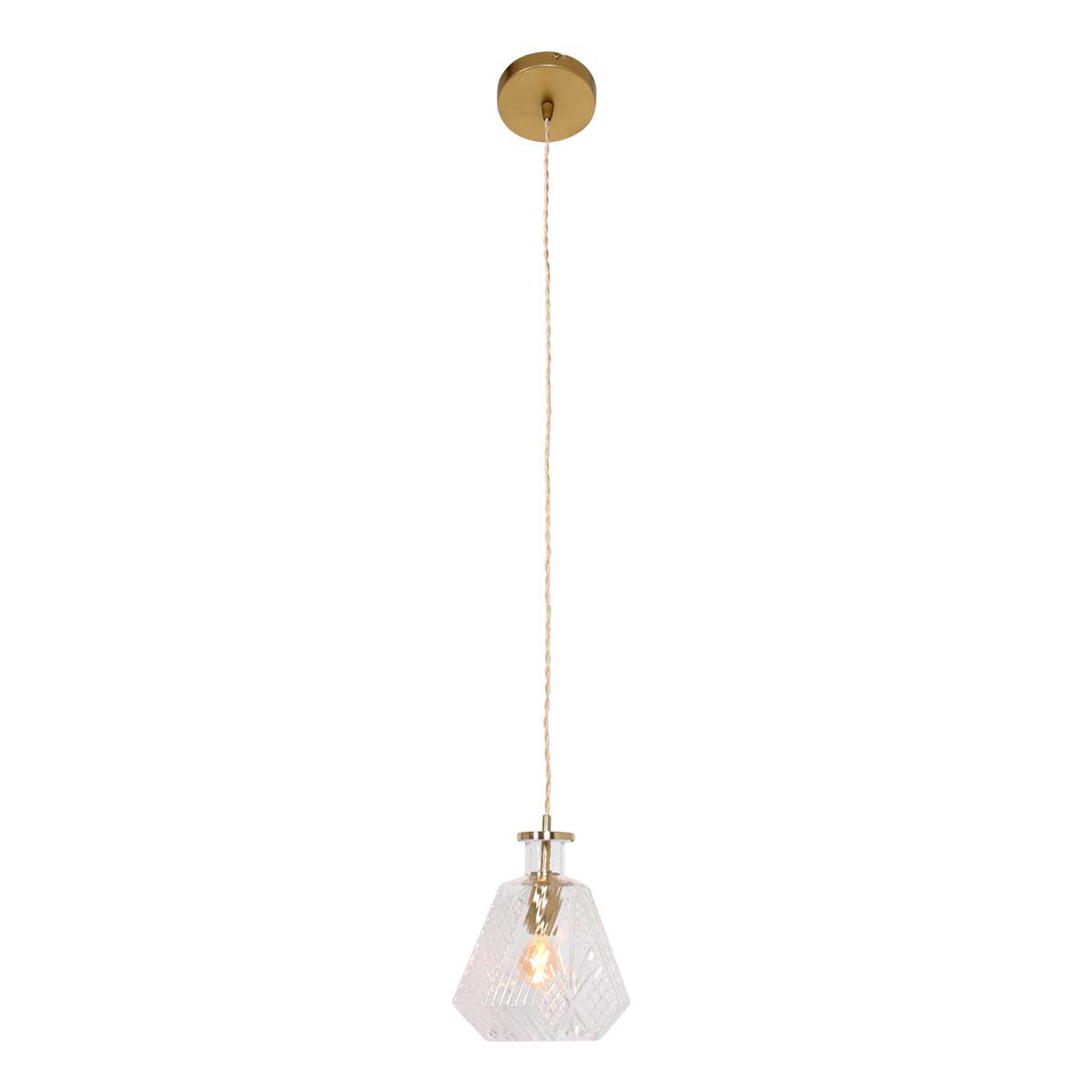Hanglamp Grazio Glas 3492ME Messing met E14-fitting