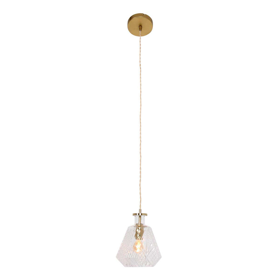 Hanglamp Grazio Glas 3492ME Messing met E14-fitting