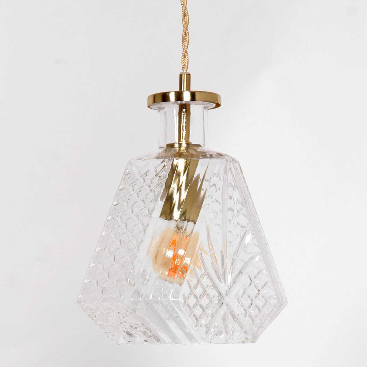 Hanglamp Grazio Glas 3492ME Messing met E14-fitting