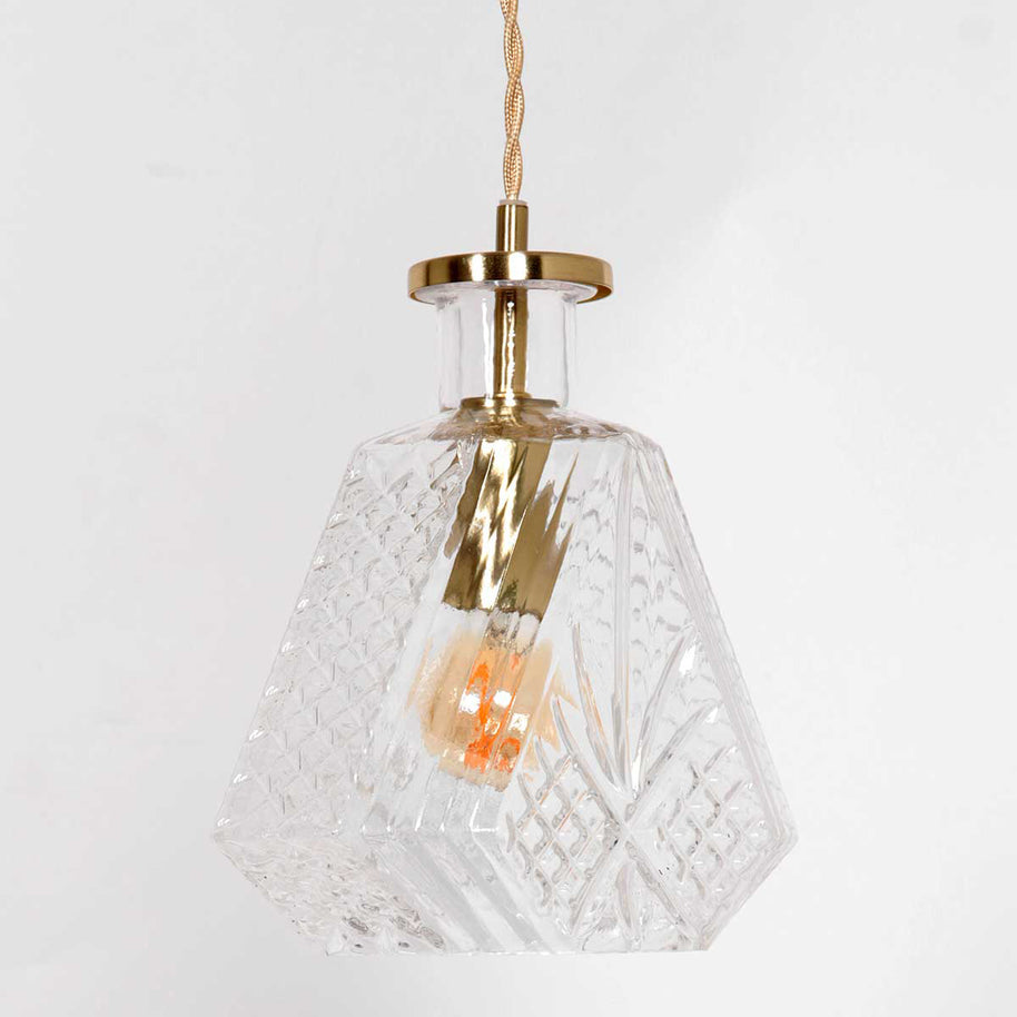 Hanglamp Grazio Glas 3492ME Messing met E14-fitting