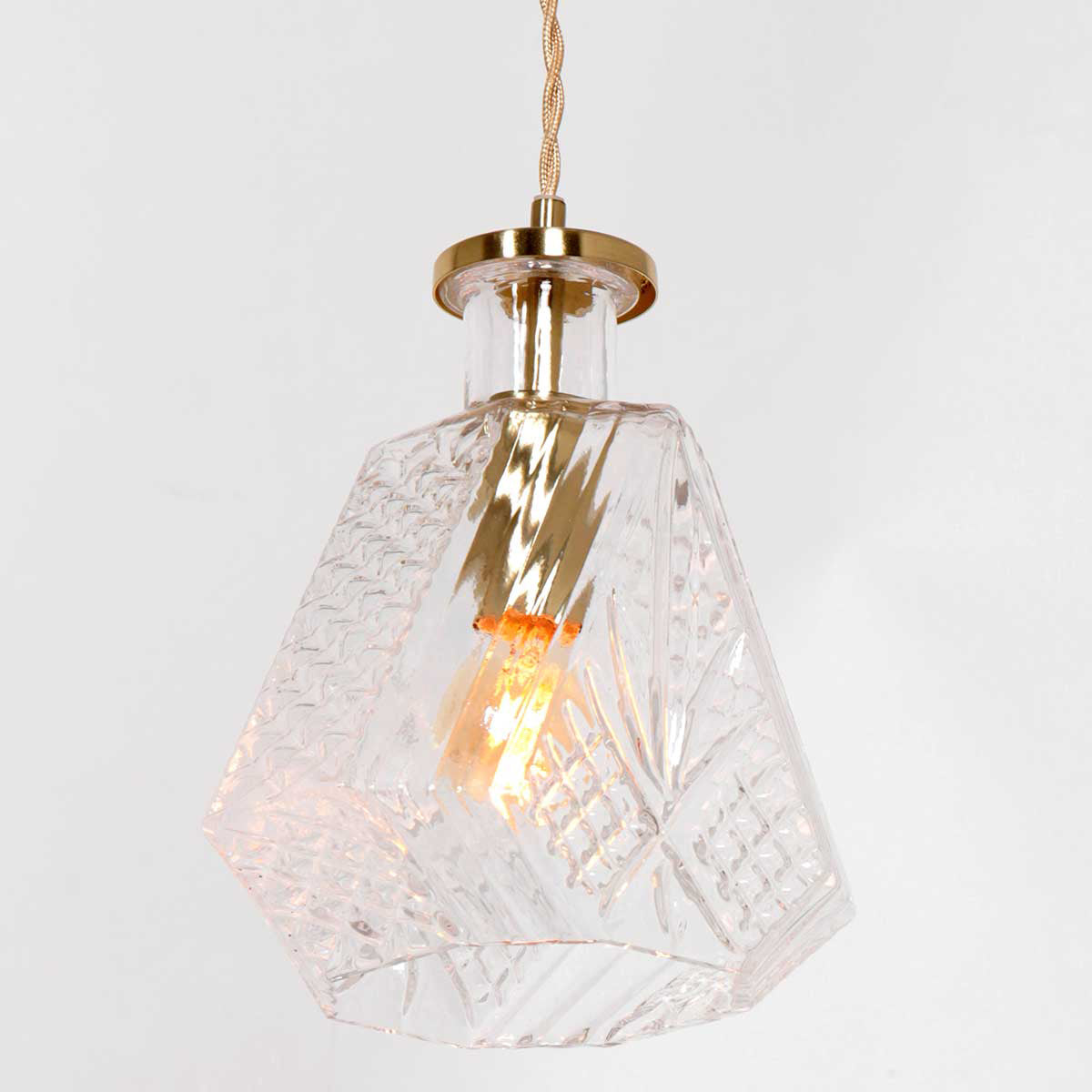 Hanglamp Grazio Glas 3492ME Messing met E14-fitting