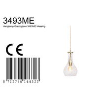 Hanglamp Grazio Glas 3493ME Messing met E14-fitting