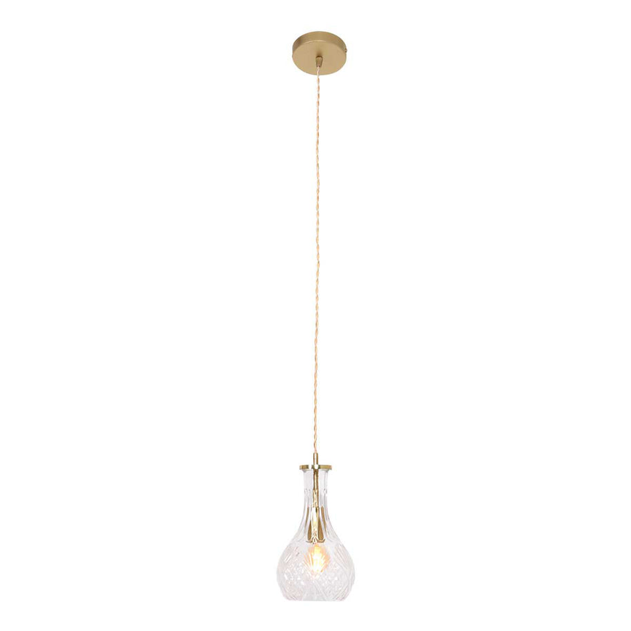 Hanglamp Grazio Glas 3493ME Messing met E14-fitting