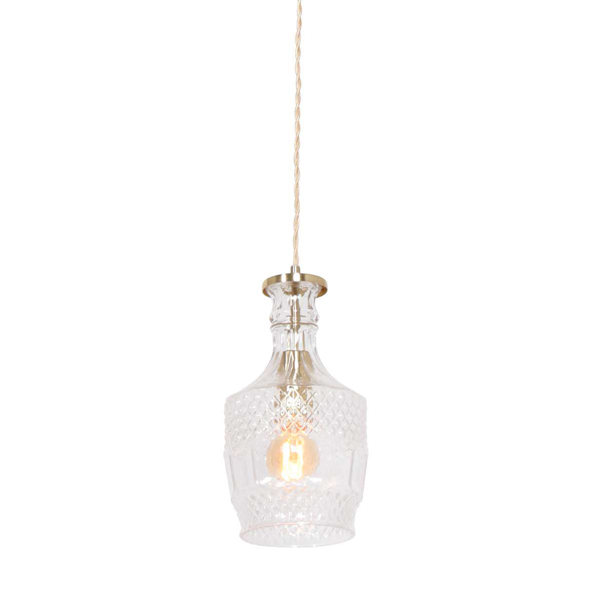 Hanglamp Grazio Glass 3494ME messing met E14-fitting