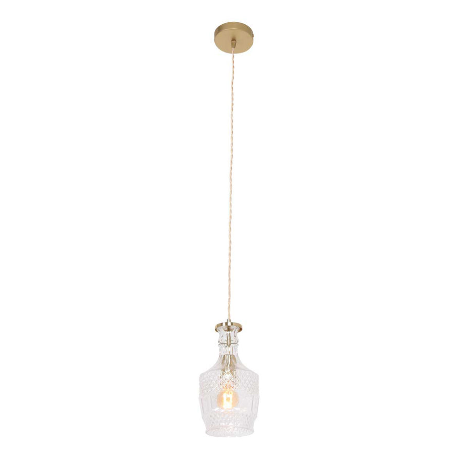 Hanglamp Grazio Glass 3494ME messing met E14-fitting