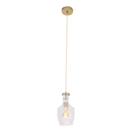 Hanglamp Grazio Glass 3494ME messing met E14-fitting