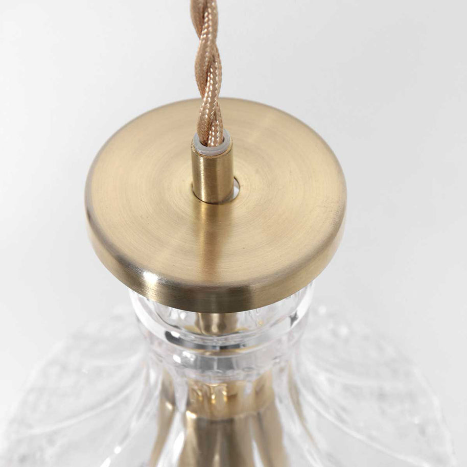 Hanglamp Grazio Glass 3494ME messing met E14-fitting