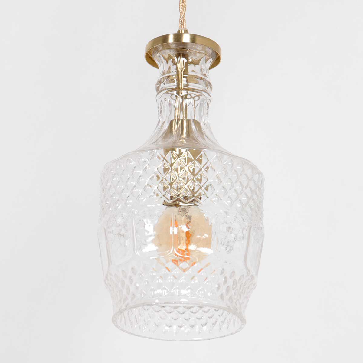 Hanglamp Grazio Glass 3494ME messing met E14-fitting