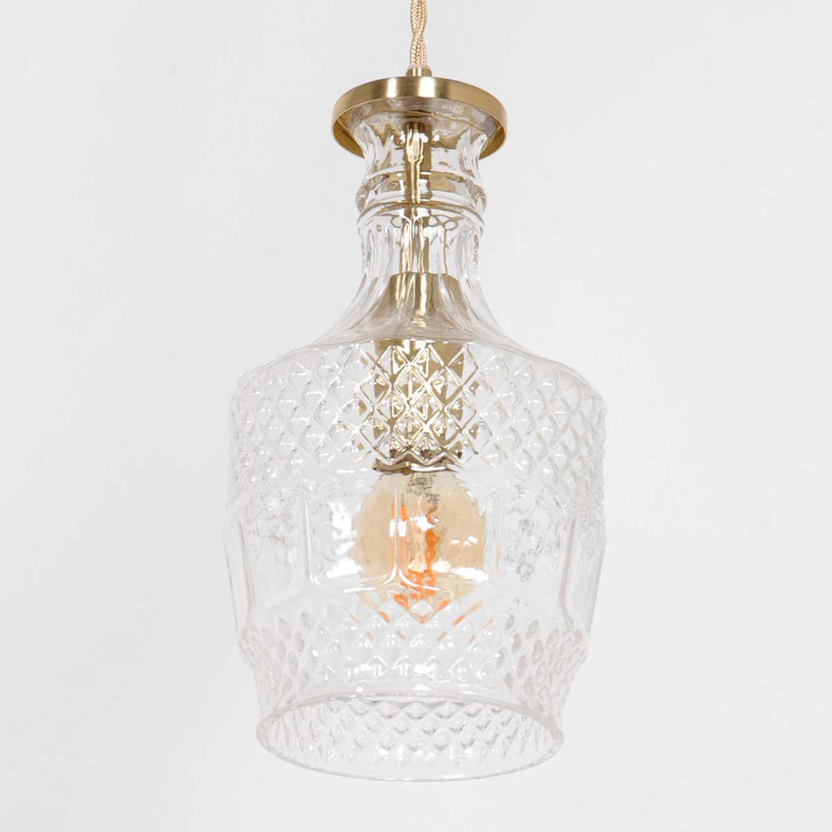 Hanglamp Grazio Glass 3494ME messing met E14-fitting