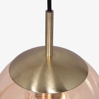 Hanglamp Bollique 3496ME messing lamp met amber glas Ø20 cm