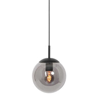 Hanglamp Bollique 3496ZW zwarte hanglamp met gerookt glas Ø20 cm