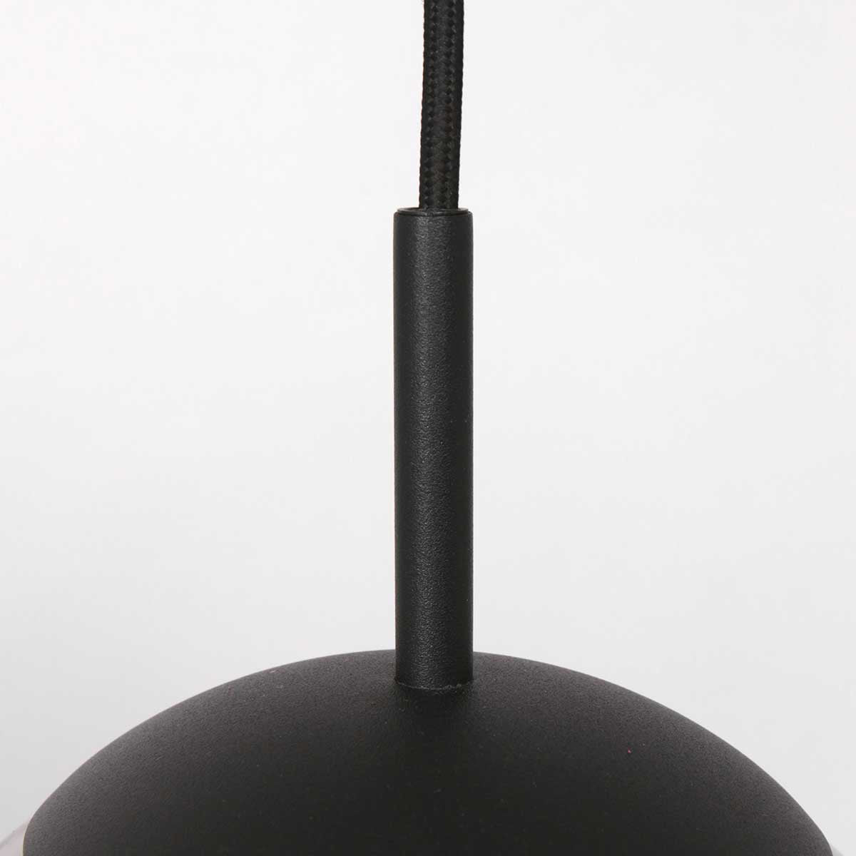 Hanglamp Bollique 3496ZW zwarte hanglamp met gerookt glas Ø20 cm