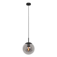 Hanglamp Bollique 3497ZW zwarte lamp met smoke glas Ø25 cm