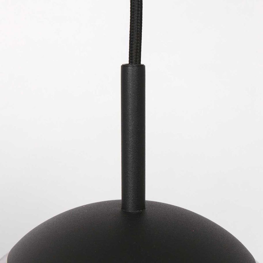 Hanglamp Bollique 3497ZW zwarte lamp met smoke glas Ø25 cm