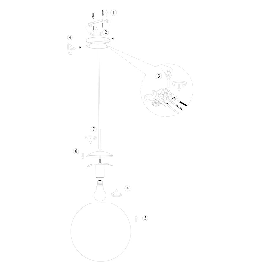 Hanglamp Bollique 3498ME, messing met amber glas Ø30 cm