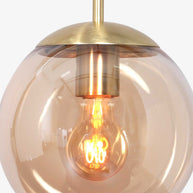 Hanglamp Bollique 3498ME, messing met amber glas Ø30 cm
