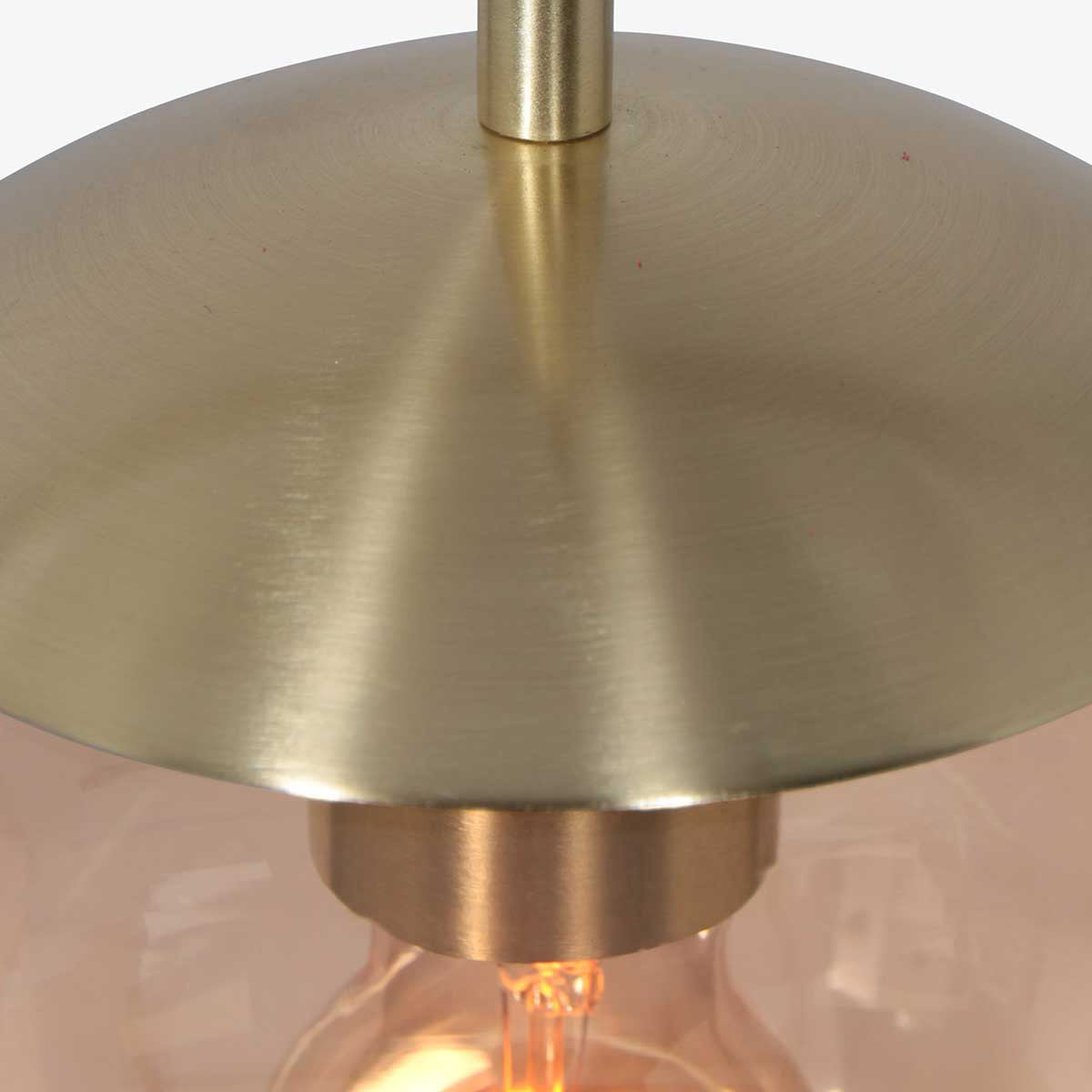 Hanglamp Bollique 3498ME, messing met amber glas Ø30 cm