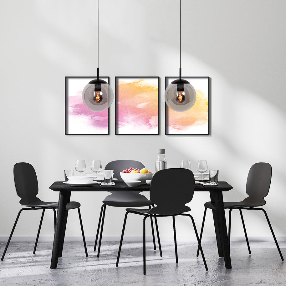 Hanglamp Bollique 3498ZW zwart met rookglas Ø 30 cm