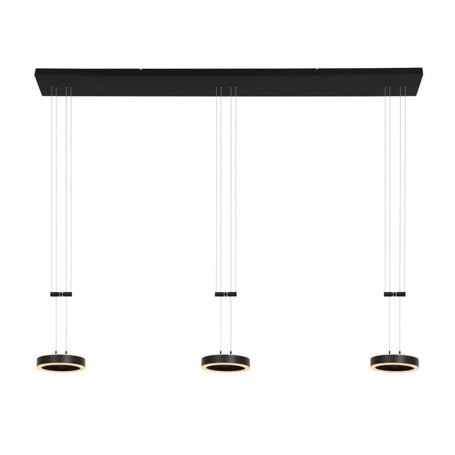 Hanglamp Piola 3501ZW Zwart 3 lichts