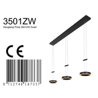 Hanglamp Piola 3501ZW Zwart 3 lichts