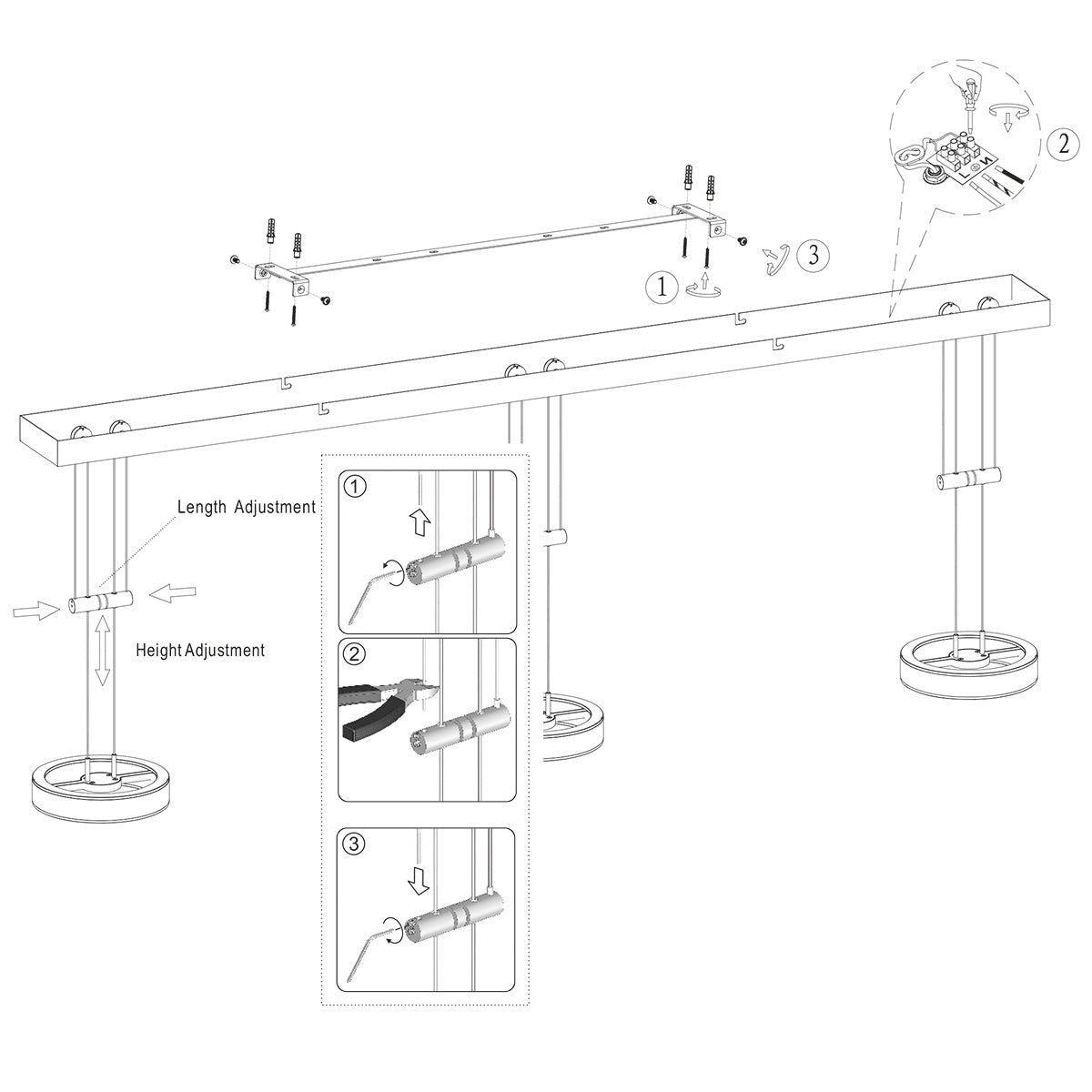 Hanglamp Piola 3501ZW Zwart 3 lichts