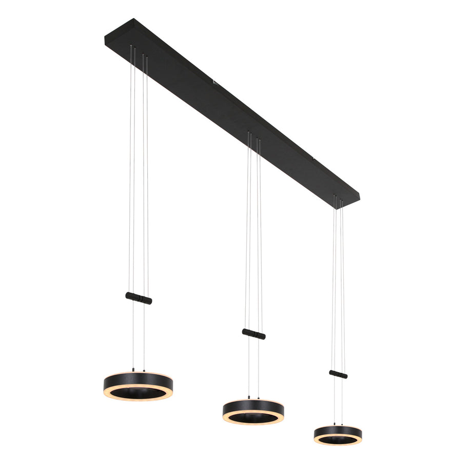 Hanglamp Piola 3501ZW Zwart 3 lichts
