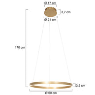 Hanglamp Ringlux 3502GO goudkleurige LED-ringlamp Ø60 cm