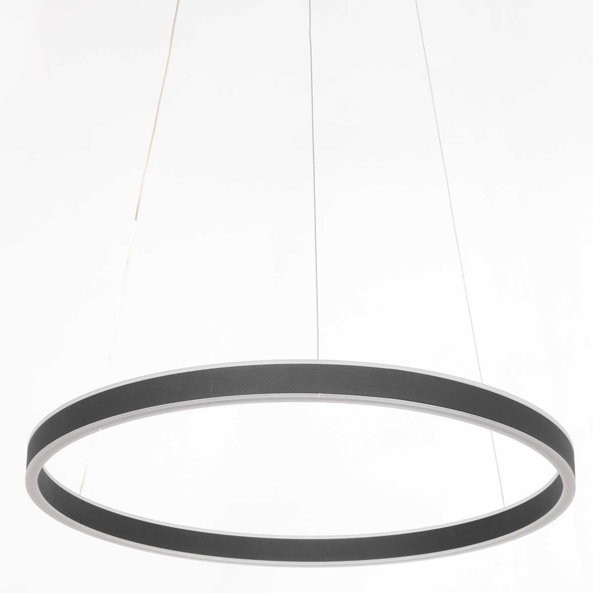 Hanglamp Ringlux 3502ZW zwarte LED ringlamp Ø 60 cm