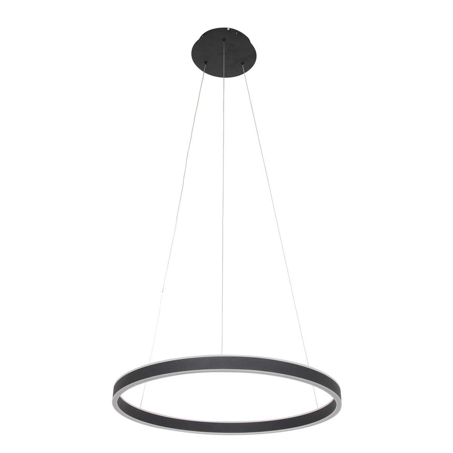 Hanglamp Ringlux 3502ZW zwarte LED ringlamp Ø 60 cm