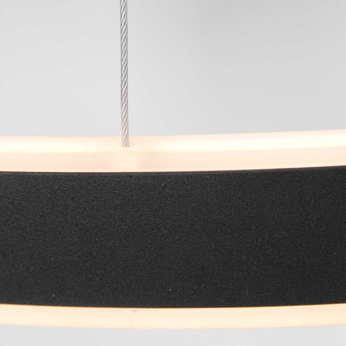 Hanglamp Ringlux 3502ZW zwarte LED ringlamp Ø 60 cm