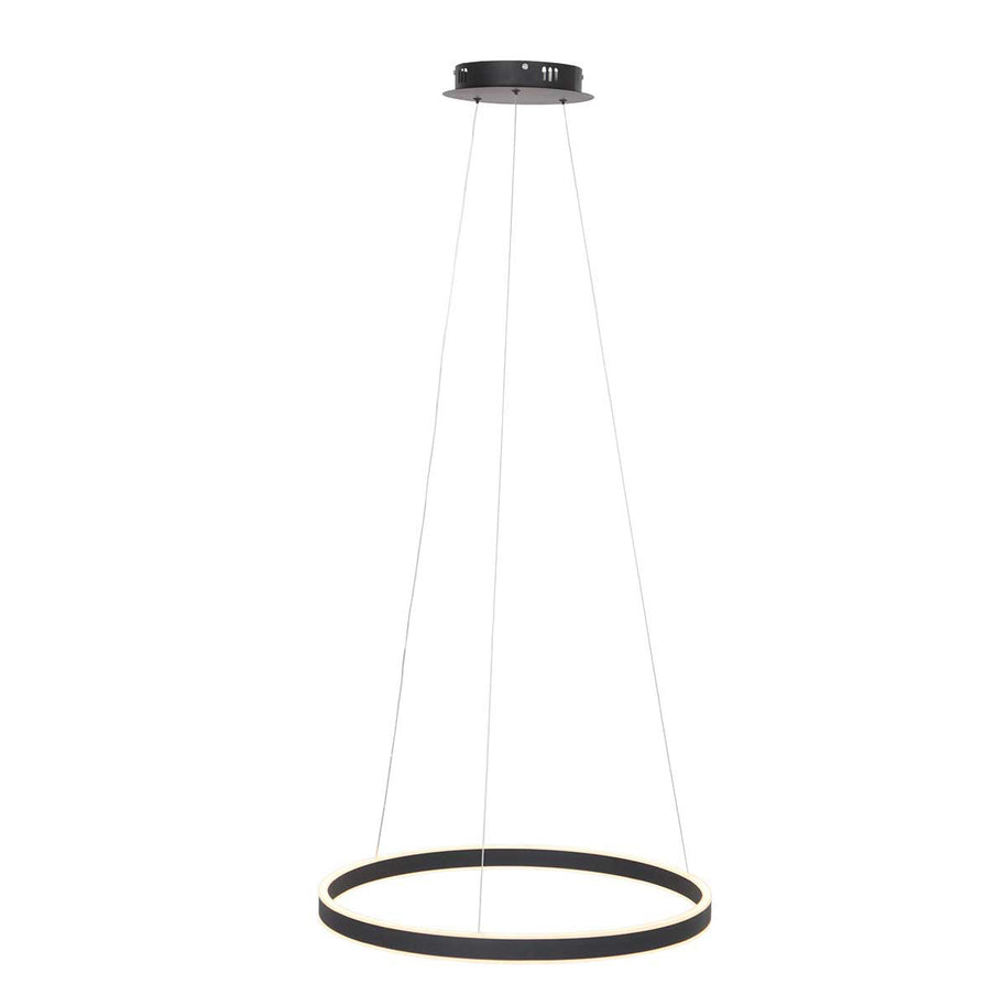 Hanglamp Ringlux 3502ZW zwarte LED ringlamp Ø 60 cm