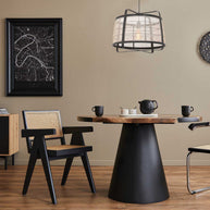 Hanglamp Capos 3511ZW zwart met jute E27-fitting