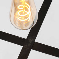 Hanglamp Capos 3511ZW zwart met jute E27-fitting