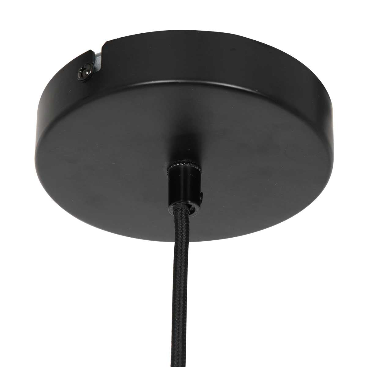 Hanglamp Capos 3511ZW zwart met jute E27-fitting