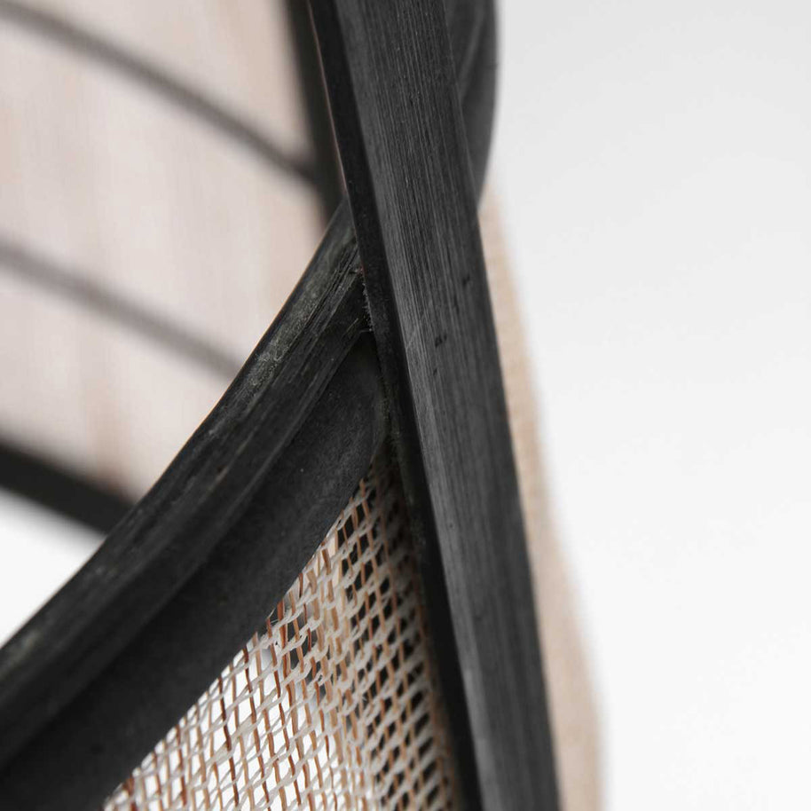 Hanglamp Capos 3511ZW zwart met jute E27-fitting