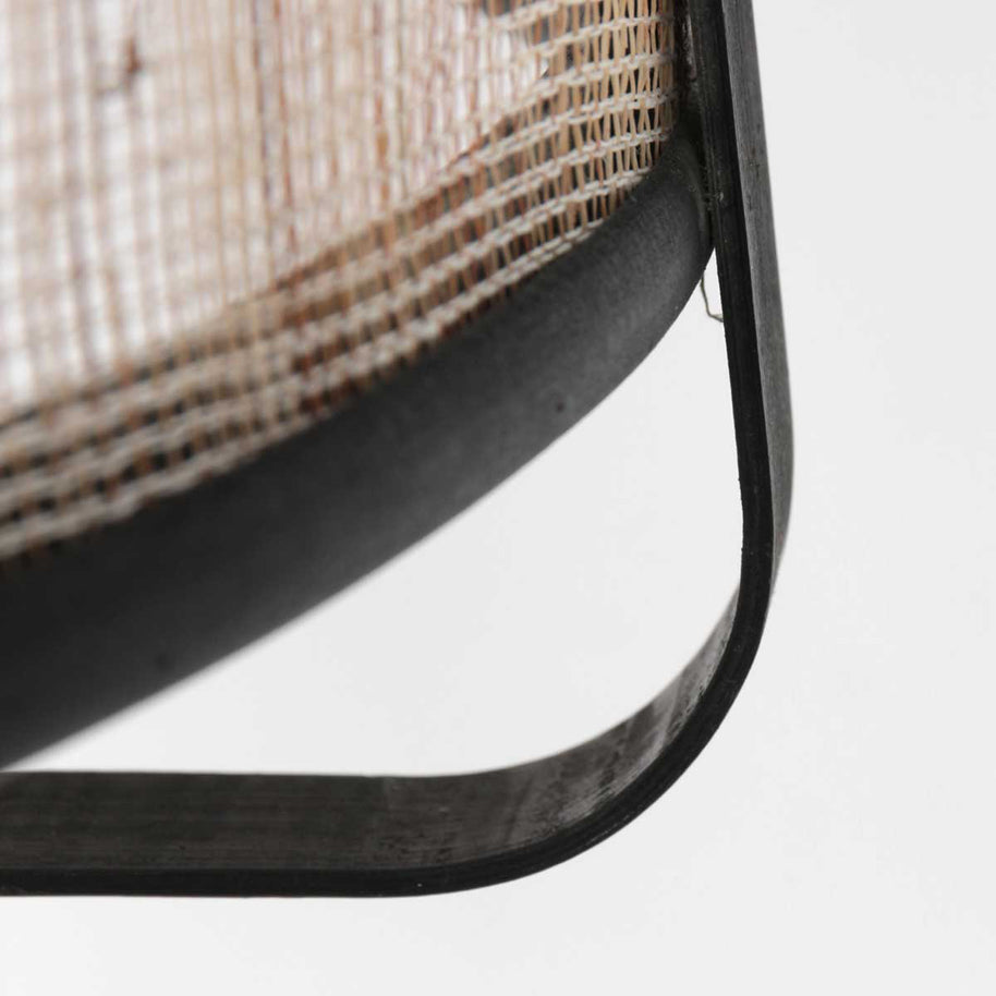 Hanglamp Capos 3511ZW zwart met jute E27-fitting