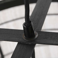 Hanglamp Capos 3511ZW zwart met jute E27-fitting