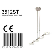 Hanglamp Turound 3512ST staal 4-lichts
