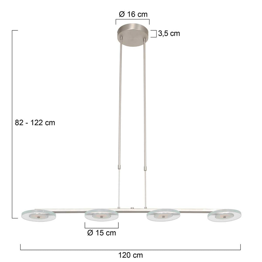 Hanglamp Turound 3512ST staal 4-lichts