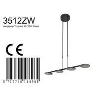 Hanglamp Turound 3512ZW Zwart 4-lichts